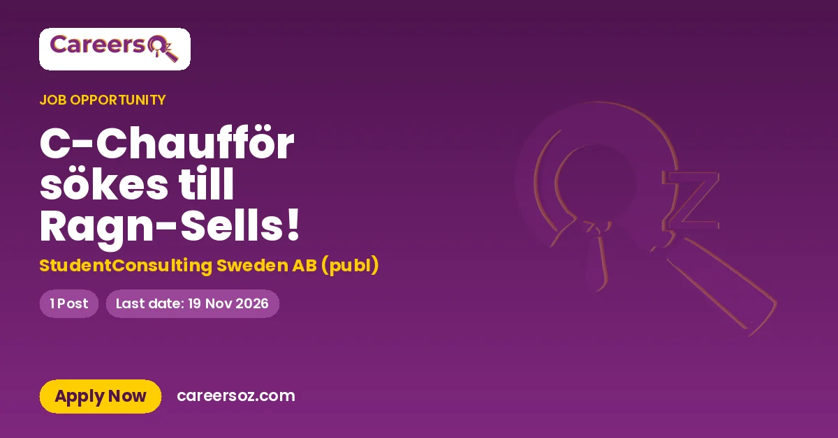 C-Chaufför sökes till Ragn-Sells! – StudentConsulting Sweden AB (publ)