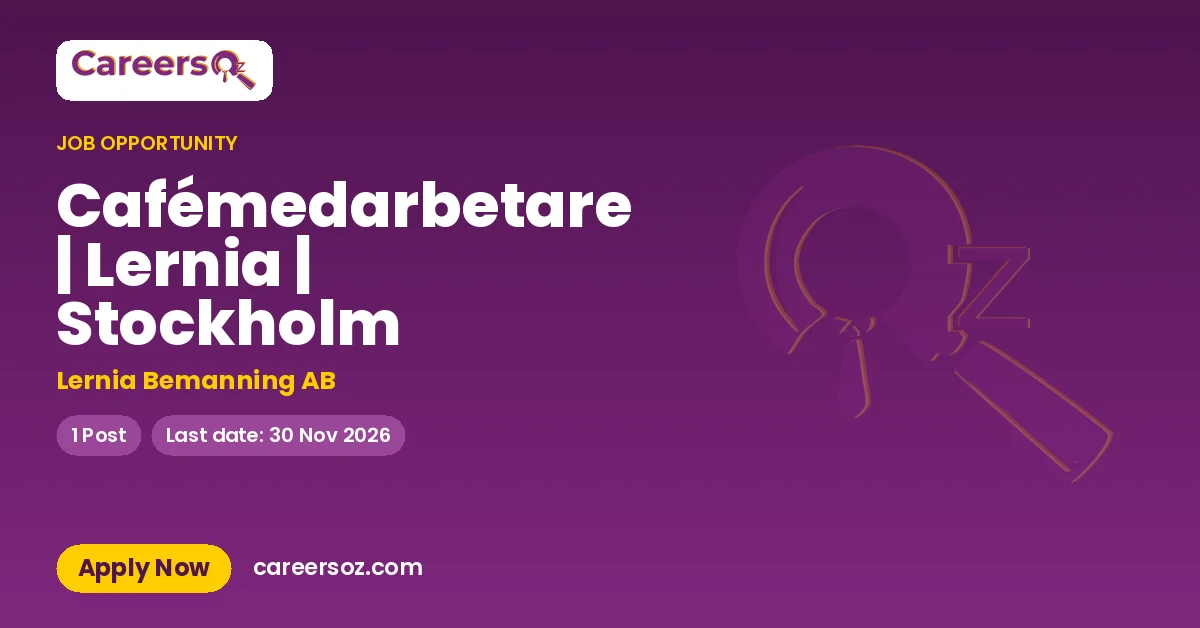 Cafémedarbetare | Lernia | Stockholm – Lernia Bemanning AB