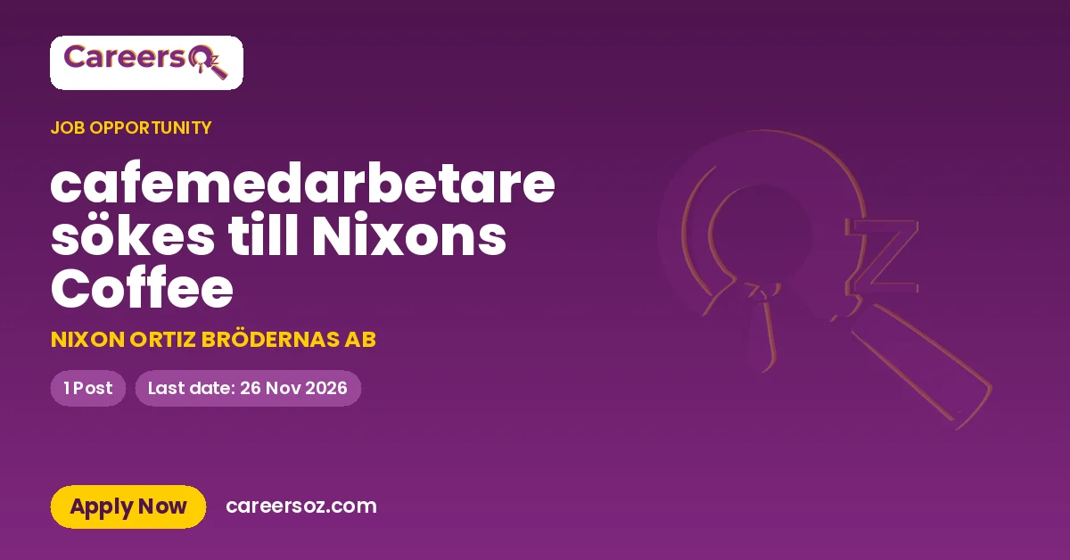 cafemedarbetare sökes till Nixons Coffee – NIXON ORTIZ BRÖDERNAS AB