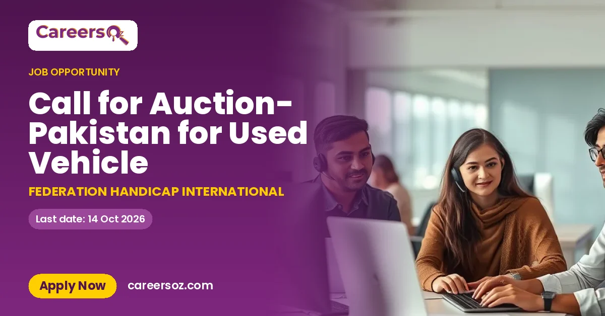 Call for Auction- Pakistan for Used Vehicle – FEDERATION HANDICAP INTERNATIONAL