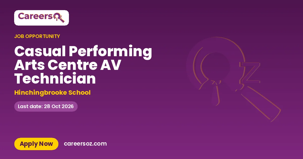 Casual Performing Arts Centre AV Technician – Hinchingbrooke School