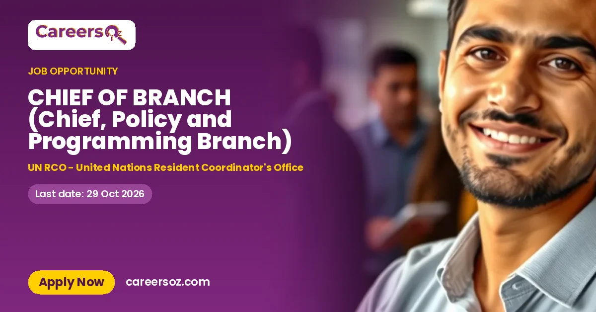 CHIEF OF BRANCH (Chief, Policy and Programming Branch) – UN RCO - United Nations Resident Coordinator's Office