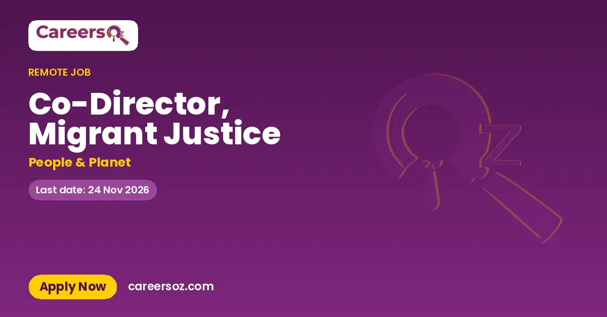 Co-Director, Migrant Justice – People & Planet