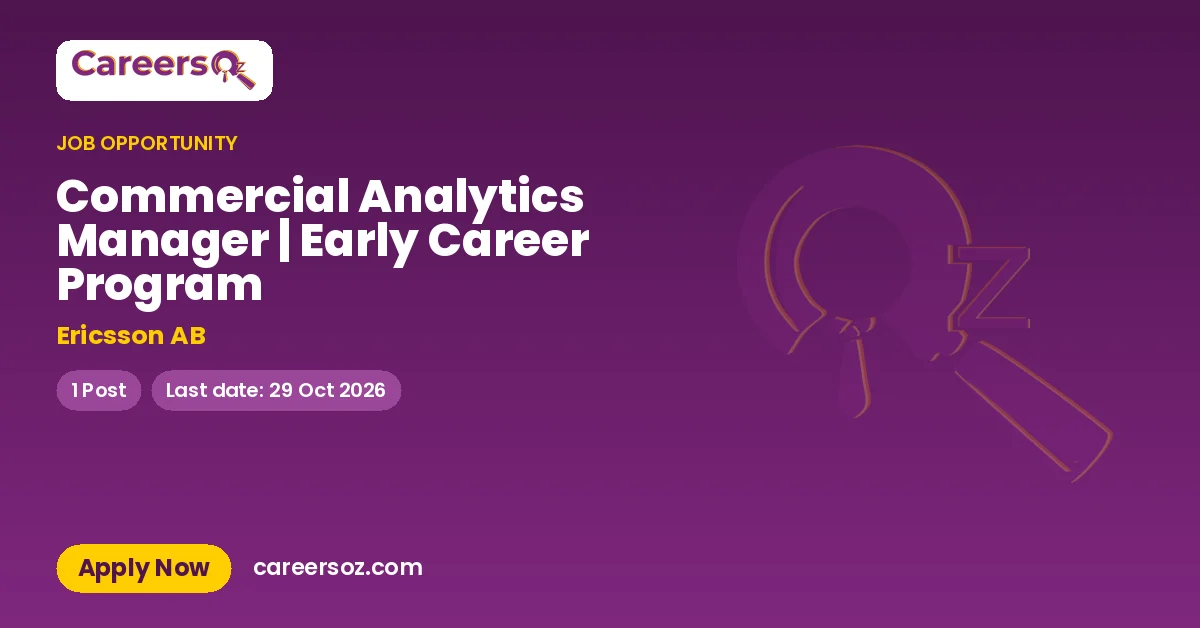 Commercial Analytics Manager | Early Career Program – Ericsson AB