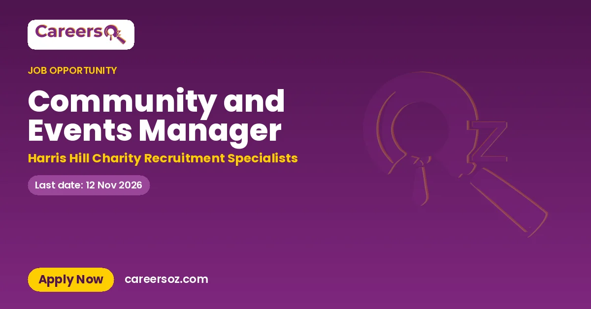 Community and Events Manager – Harris Hill Charity Recruitment Specialists