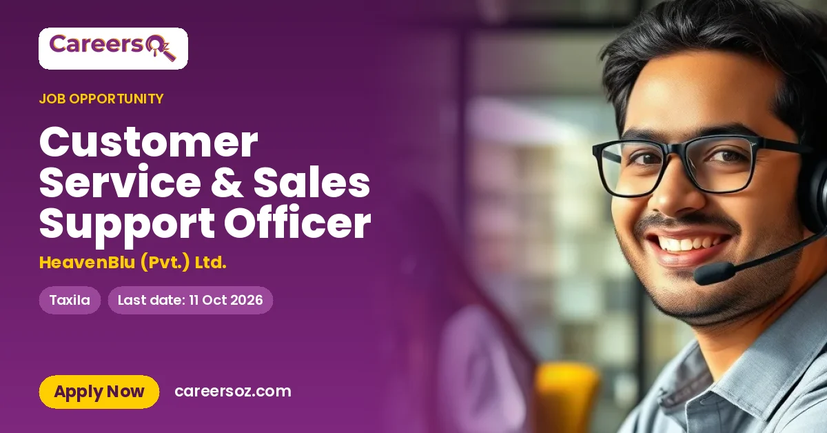 Customer Service & Sales Support Officer – HeavenBlu (Pvt.) Ltd.