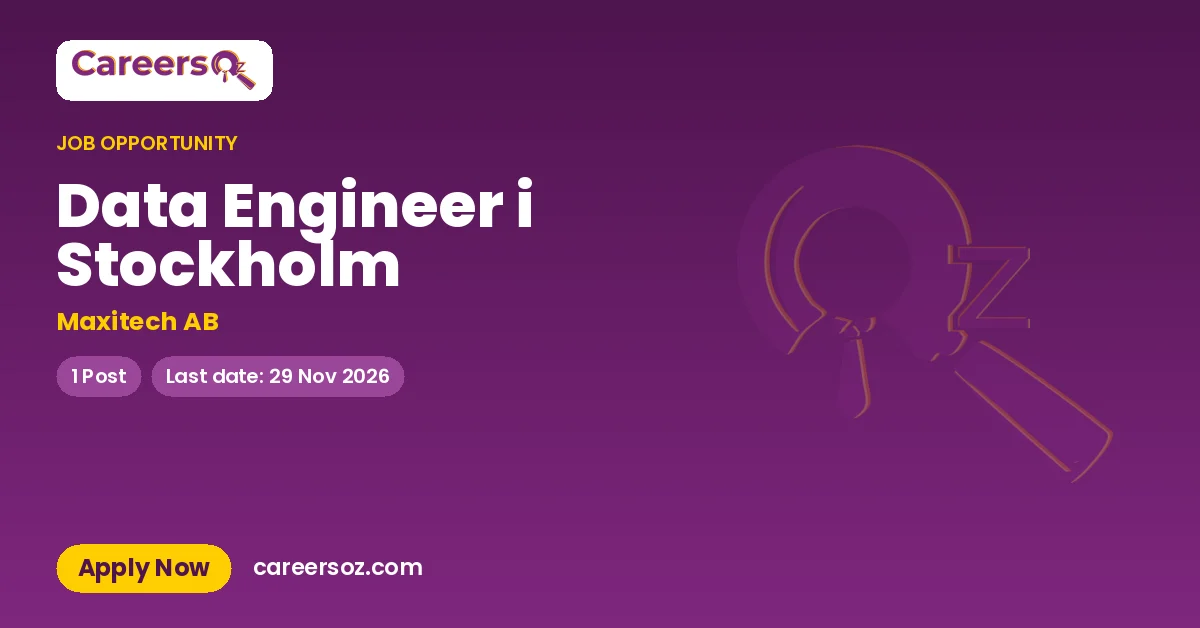 Data Engineer i Stockholm – Maxitech AB