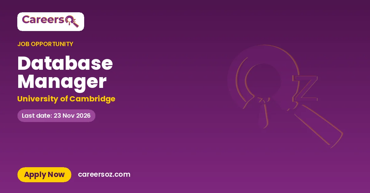 Database Manager – University of Cambridge