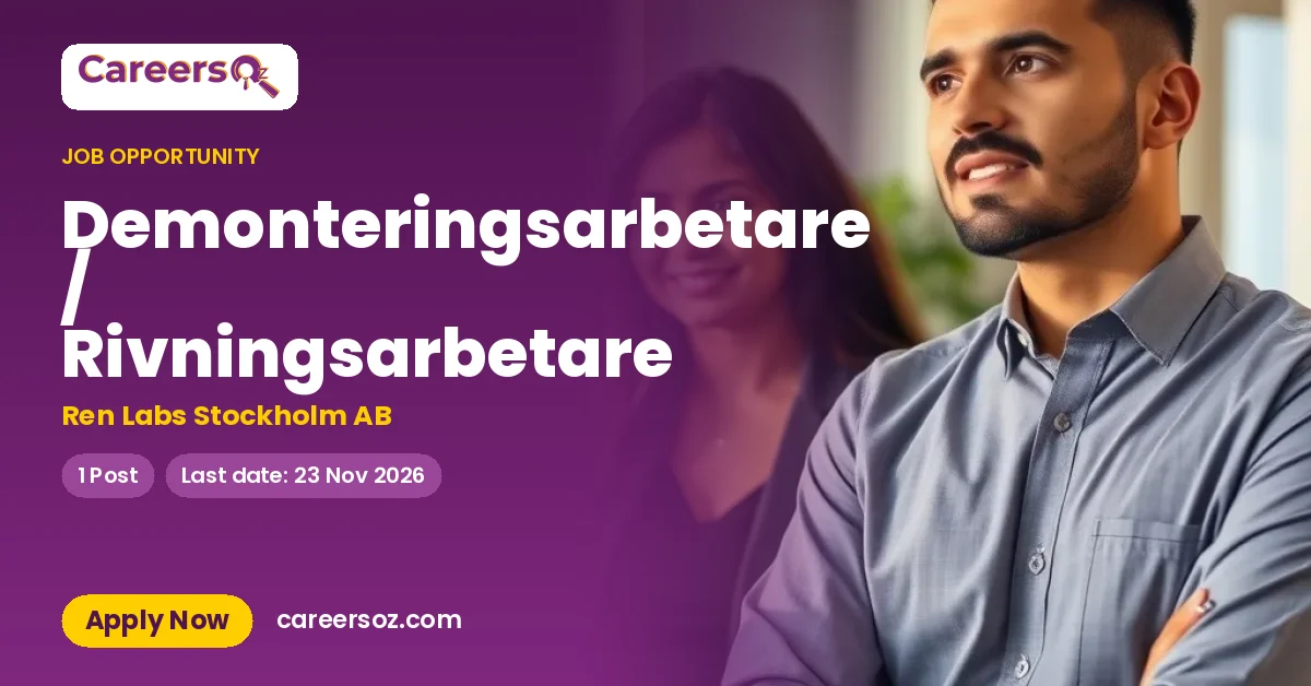 Demonteringsarbetare / Rivningsarbetare – Ren Labs Stockholm AB