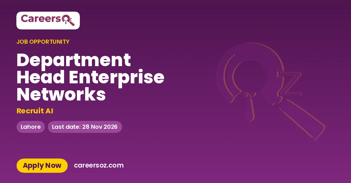 Department Head Enterprise Networks – Recruit AI