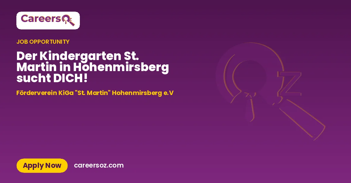 Der Kindergarten St. Martin in Hohenmirsberg sucht DICH! – Förderverein KiGa "St. Martin" Hohenmirsberg e.V