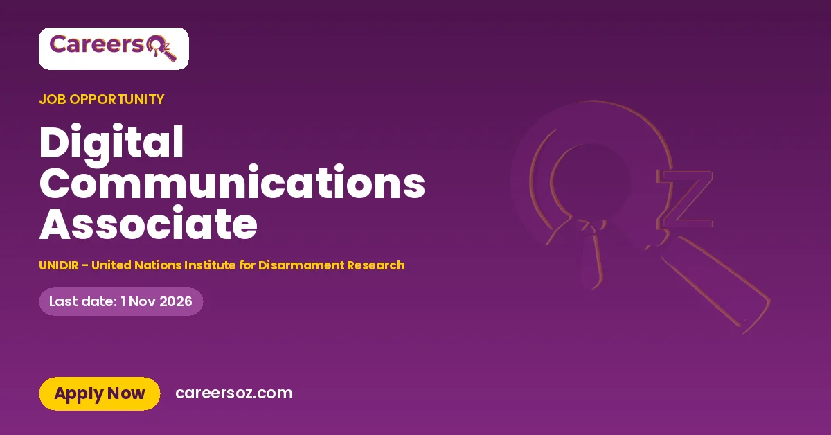 Digital Communications Associate – UNIDIR - United Nations Institute for Disarmament Research