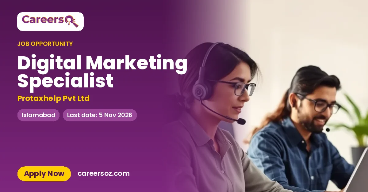 Digital Marketing Specialist – Protaxhelp Pvt Ltd