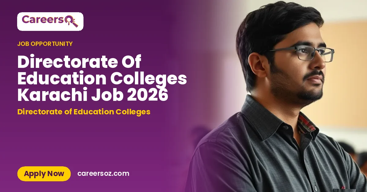 Directorate Of Education Colleges Karachi Job 2026 – Directorate of Education Colleges