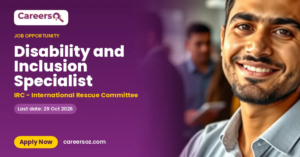 Disability and Inclusion Specialist – IRC - International Rescue Committee