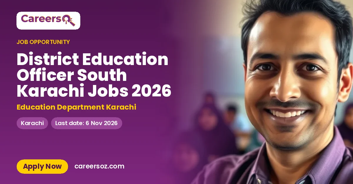 District Education Officer South Karachi Jobs 2026 – Education Department Karachi