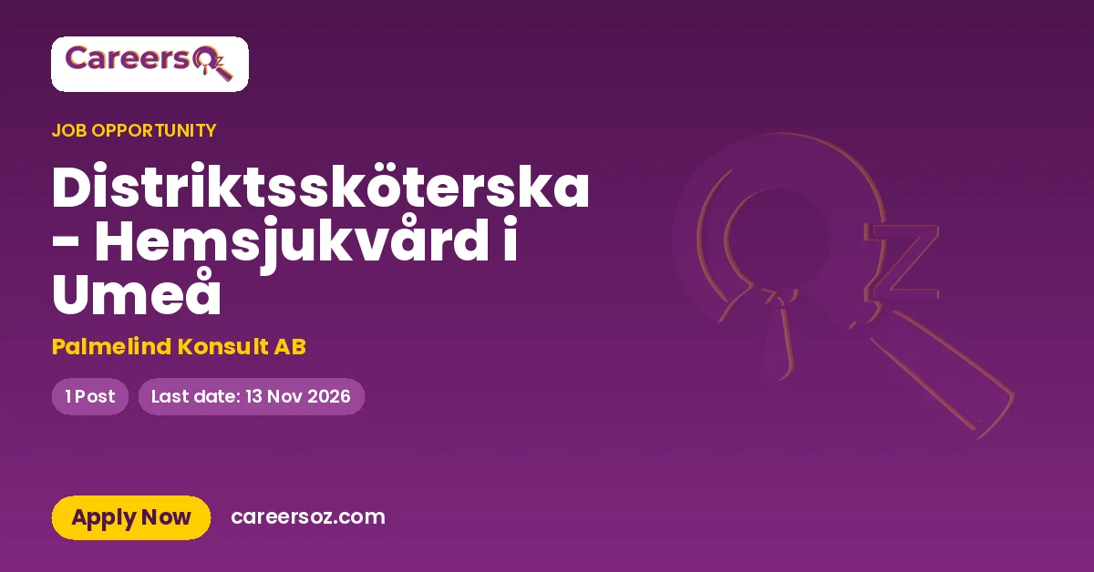 Distriktssköterska - Hemsjukvård i Umeå – Palmelind Konsult AB