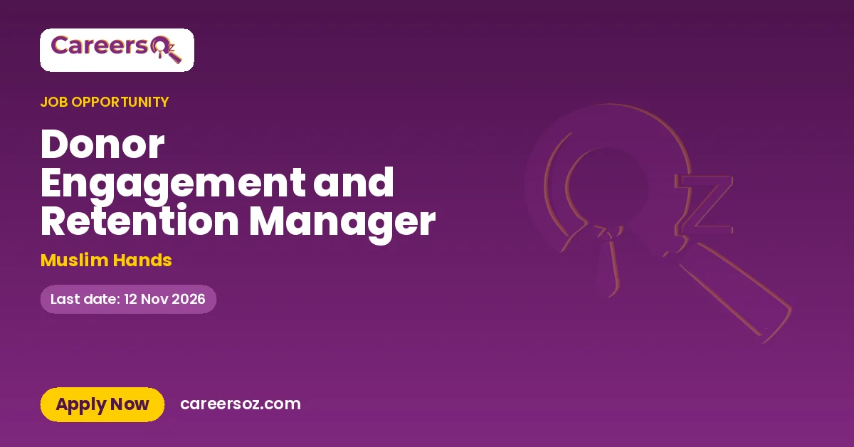 Donor Engagement and Retention Manager – Muslim Hands
