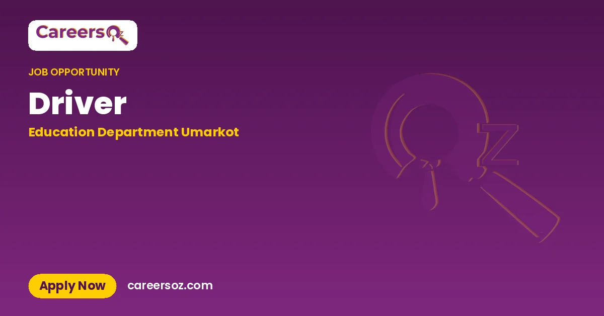 Driver – Education Department Umarkot