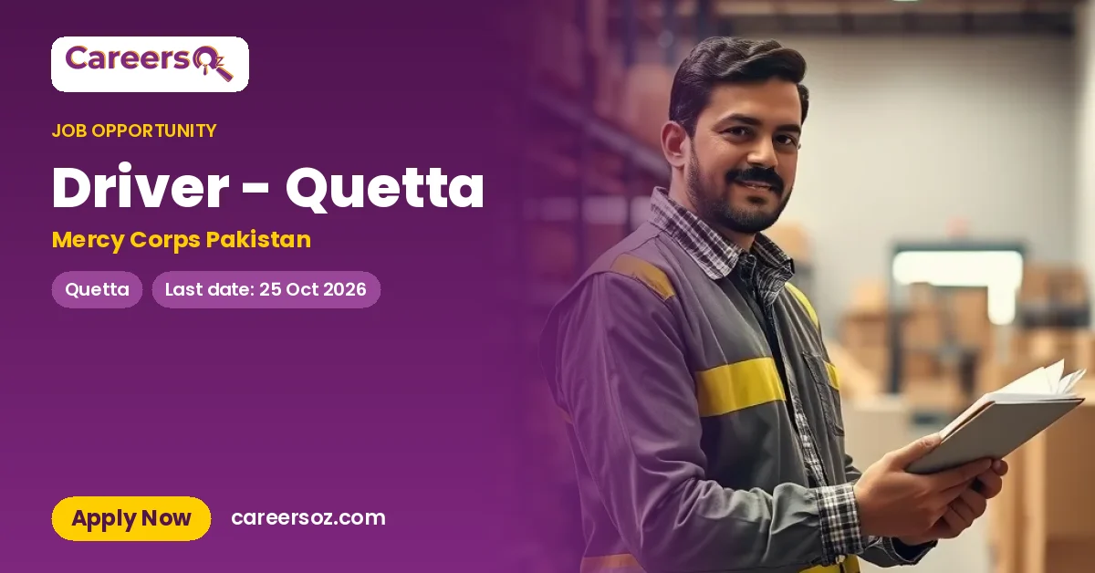Driver - Quetta – Mercy Corps Pakistan