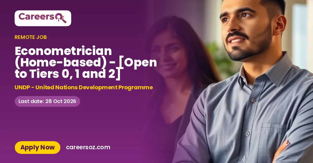 Econometrician (Home-based) - [Open to Tiers 0, 1 and 2] – UNDP - United Nations Development Programme