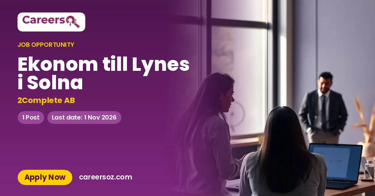 Ekonom till Lynes i Solna – 2Complete AB