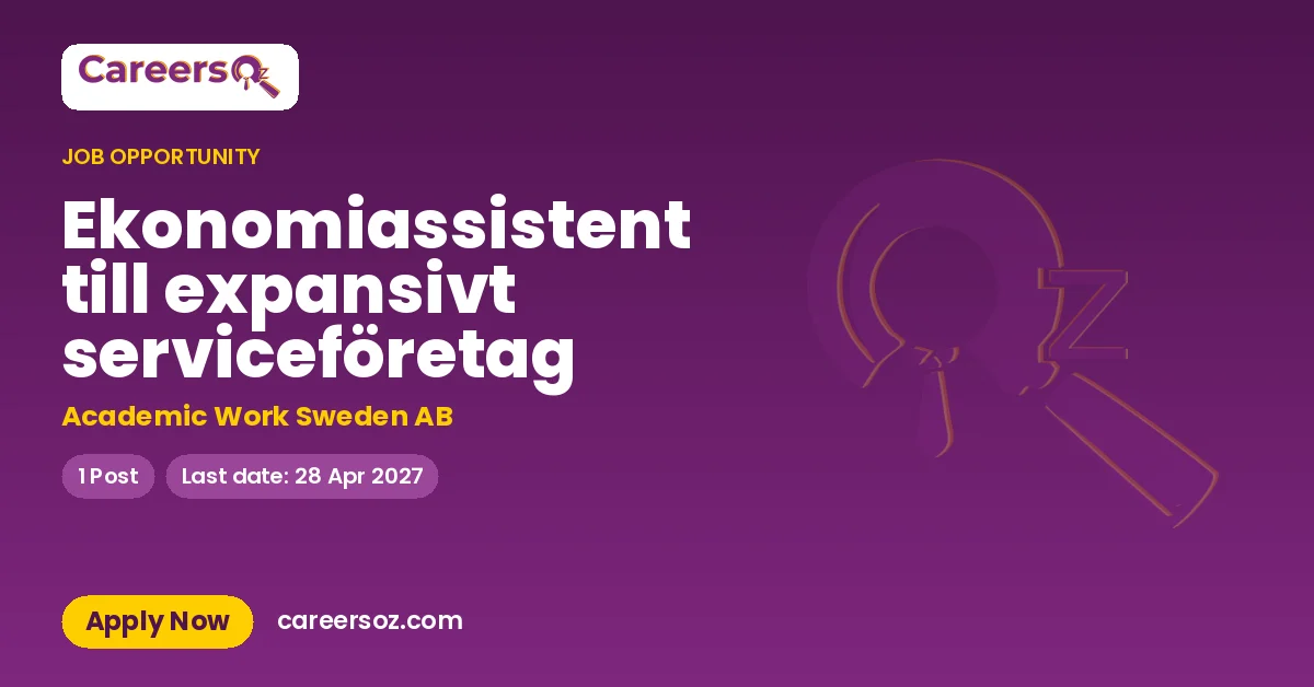 Ekonomiassistent till expansivt serviceföretag – Academic Work Sweden AB
