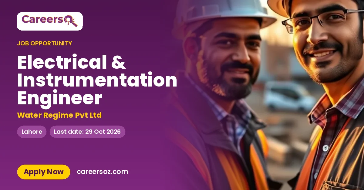 Electrical & Instrumentation Engineer – Water Regime Pvt Ltd
