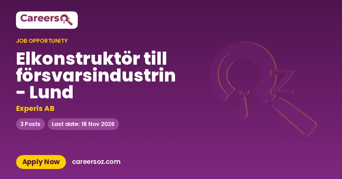 Elkonstruktör till försvarsindustrin - Lund – Experis AB