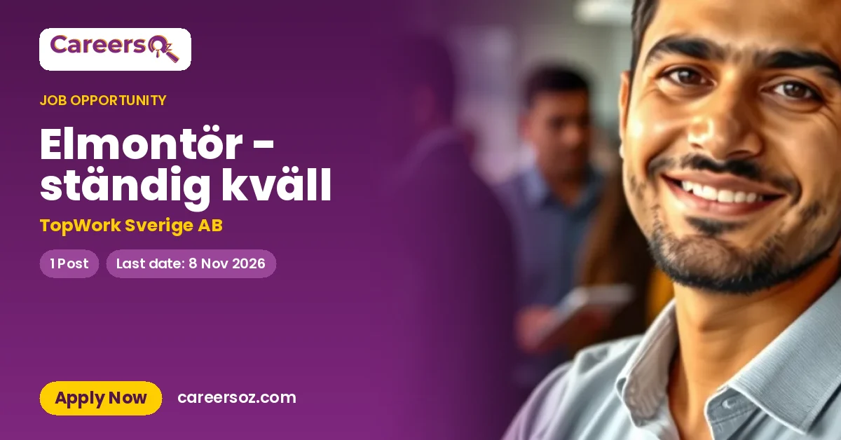 Elmontör - ständig kväll – TopWork Sverige AB