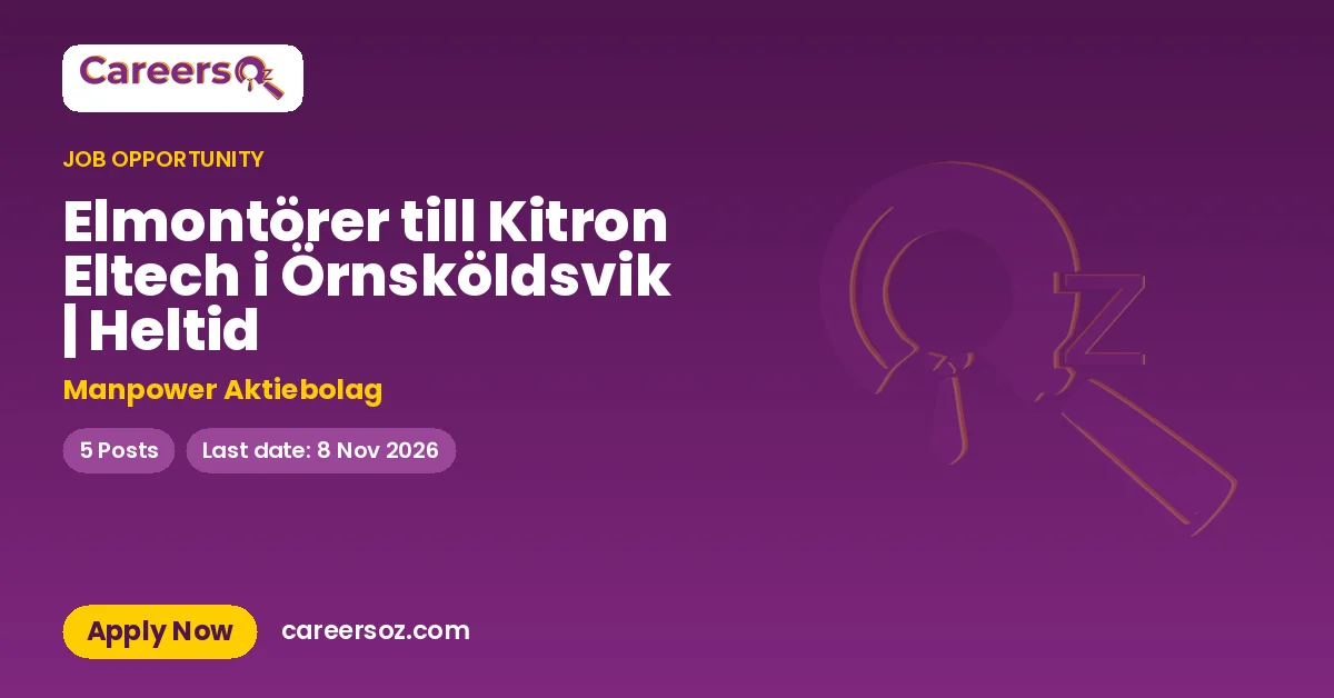 Elmontörer till Kitron Eltech i Örnsköldsvik | Heltid – Manpower Aktiebolag