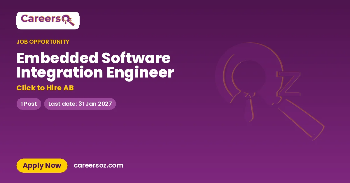Embedded Software Integration Engineer – Click to Hire AB
