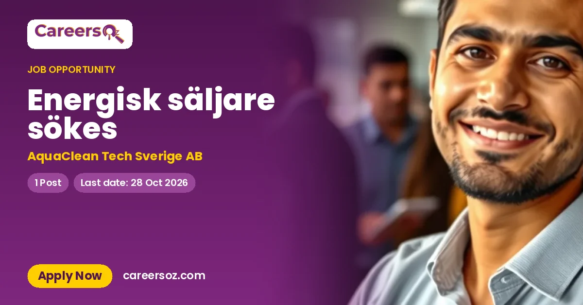 Energisk säljare sökes – AquaClean Tech Sverige AB