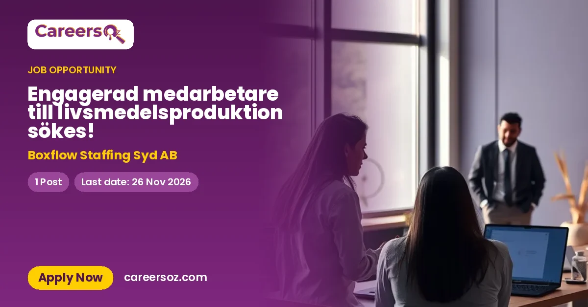 Engagerad medarbetare till livsmedelsproduktion sökes! – Boxflow Staffing Syd AB