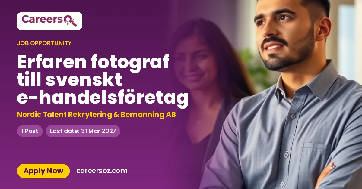 Erfaren fotograf till svenskt e-handelsföretag – Nordic Talent Rekrytering & Bemanning AB