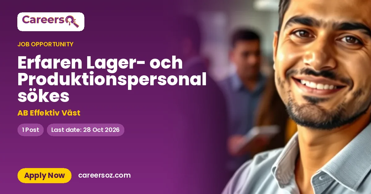 Erfaren Lager- och Produktionspersonal sökes – AB Effektiv Väst