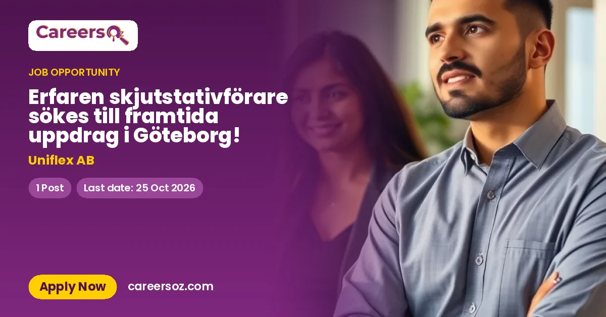 Erfaren skjutstativförare sökes till framtida uppdrag i Göteborg! – Uniflex AB