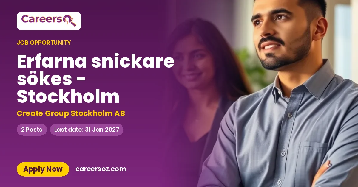 Erfarna snickare sökes - Stockholm – Create Group Stockholm AB