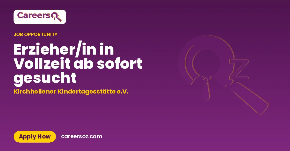 Erzieher/in in Vollzeit ab sofort gesucht – Kirchhellener Kindertagesstätte e.V.