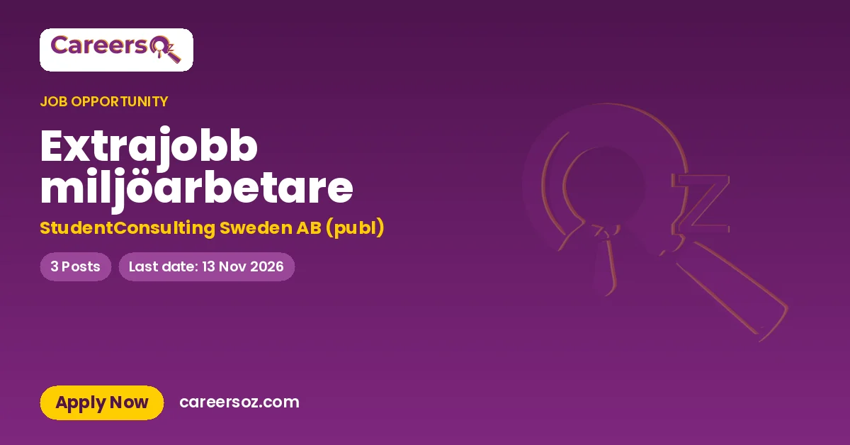 Extrajobb miljöarbetare – StudentConsulting Sweden AB (publ)