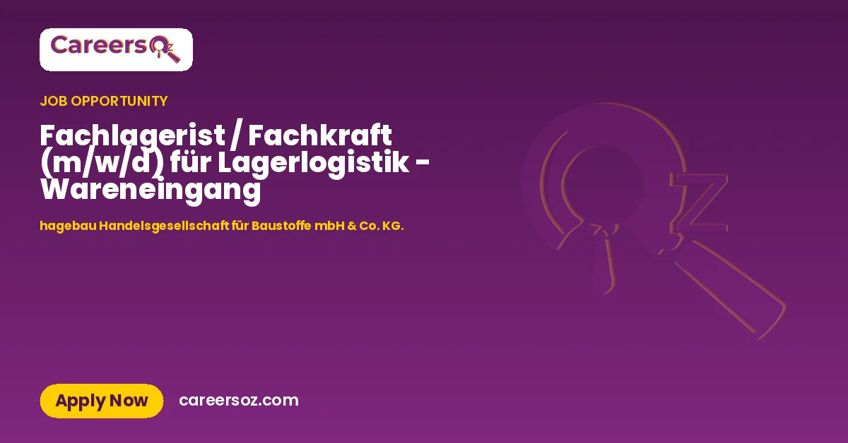 Fachlagerist / Fachkraft (m/w/d) für Lagerlogistik - Wareneingang – hagebau Handelsgesellschaft für Baustoffe mbH & Co. KG.