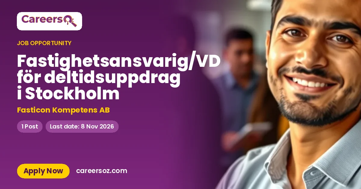 Fastighetsansvarig/VD för deltidsuppdrag i Stockholm – Fasticon Kompetens AB