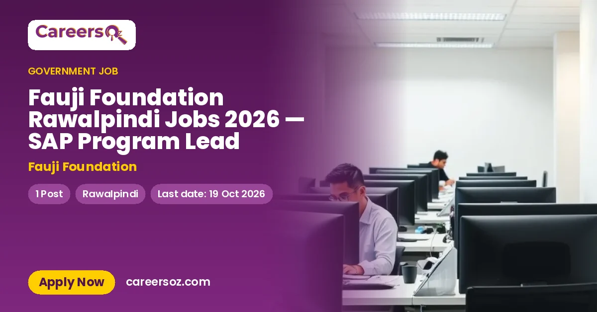 Fauji Foundation Rawalpindi Jobs 2026 — SAP Program Lead – Fauji Foundation