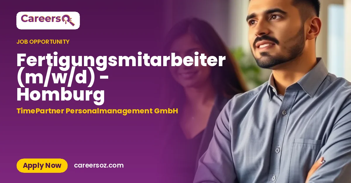 Fertigungsmitarbeiter (m/w/d) - Homburg – TimePartner Personalmanagement GmbH