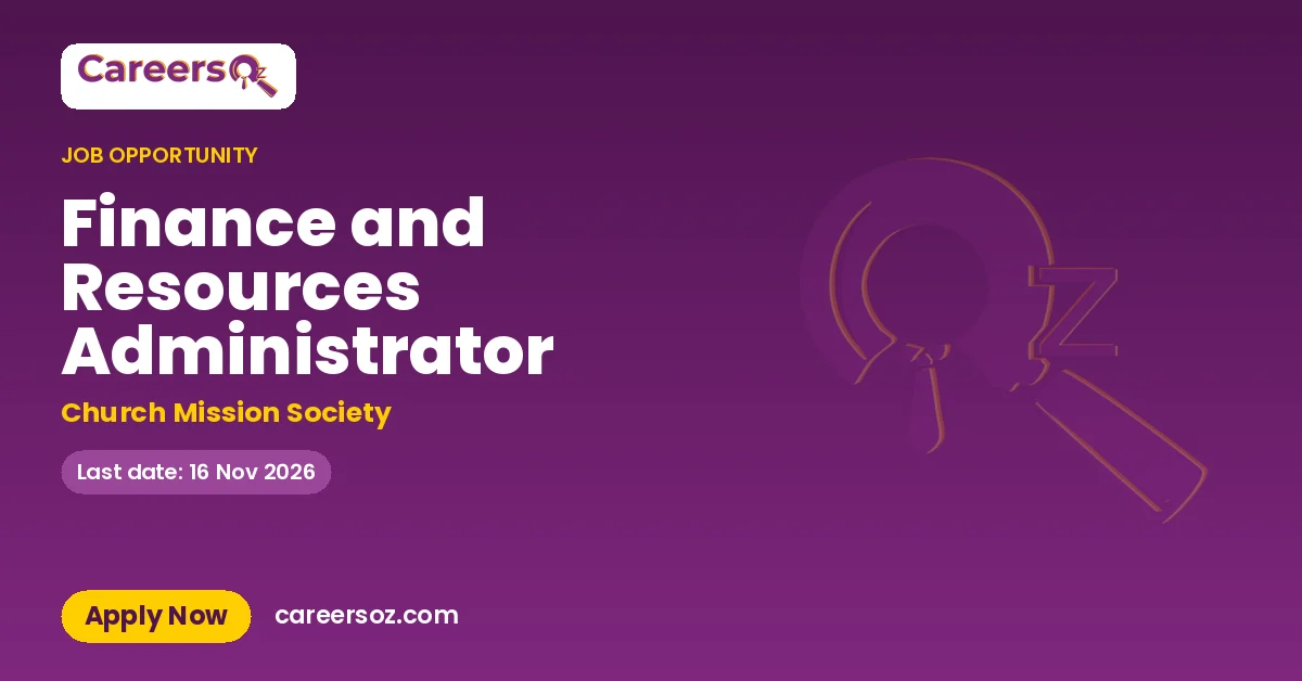 Finance and Resources Administrator – Church Mission Society