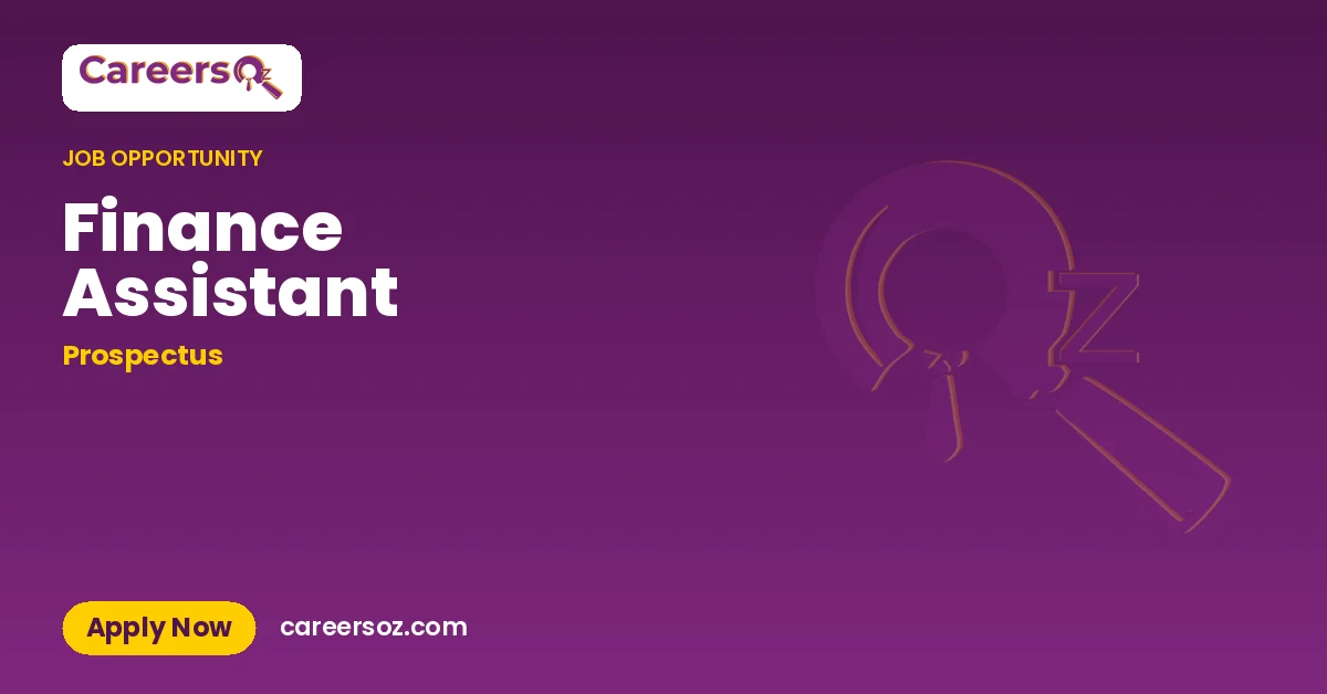 Finance Assistant – Prospectus