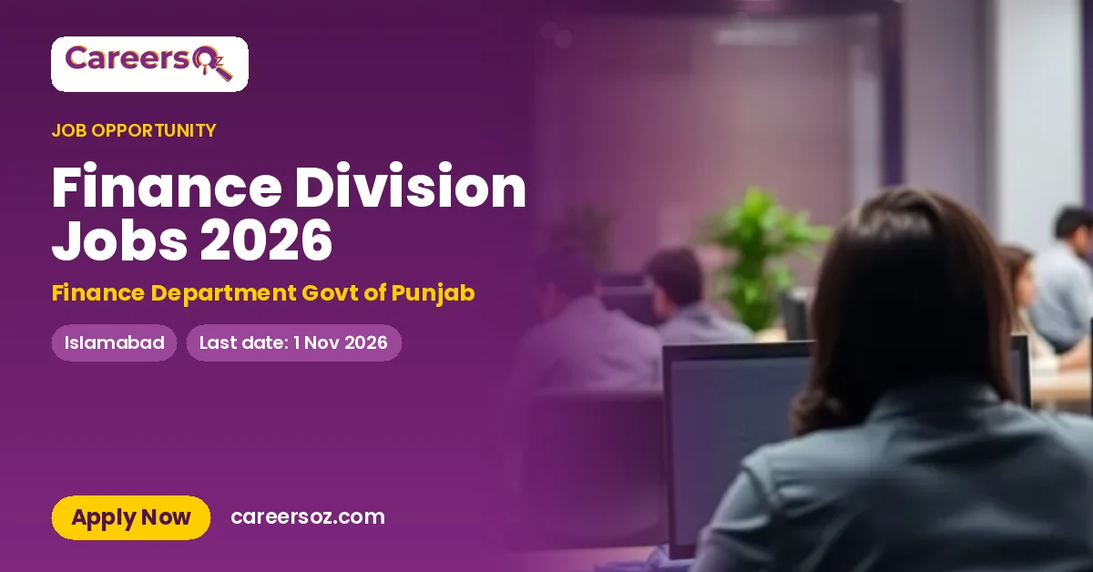 Finance Division Jobs 2026 – Finance Department Govt of Punjab