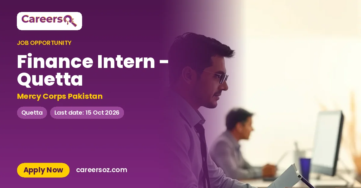 Finance Intern - Quetta – Mercy Corps Pakistan