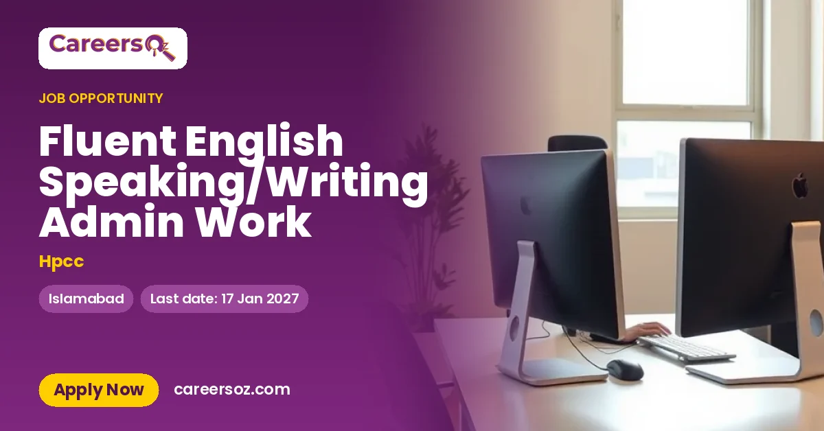 Fluent English Speaking/Writing Admin Work – Hpcc