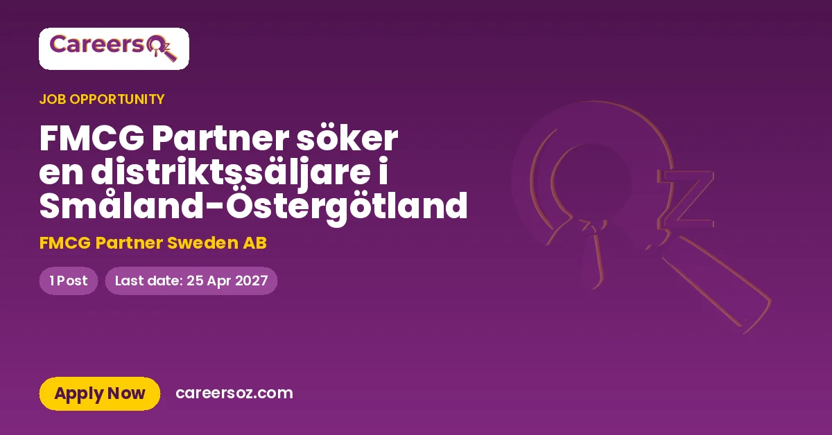 FMCG Partner söker en distriktssäljare i Småland-Östergötland – FMCG Partner Sweden AB